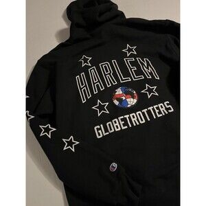 VINTAGE Y2K Harlem Globetrotters Basketball Hoodie Sweatshirt XL Champion Black